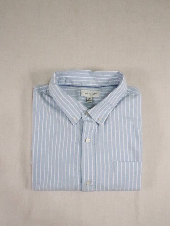 Free Assembly Other - Free Assembly Men’s 2XL Blue Stripe Oxford Button Down Shirt Preppy